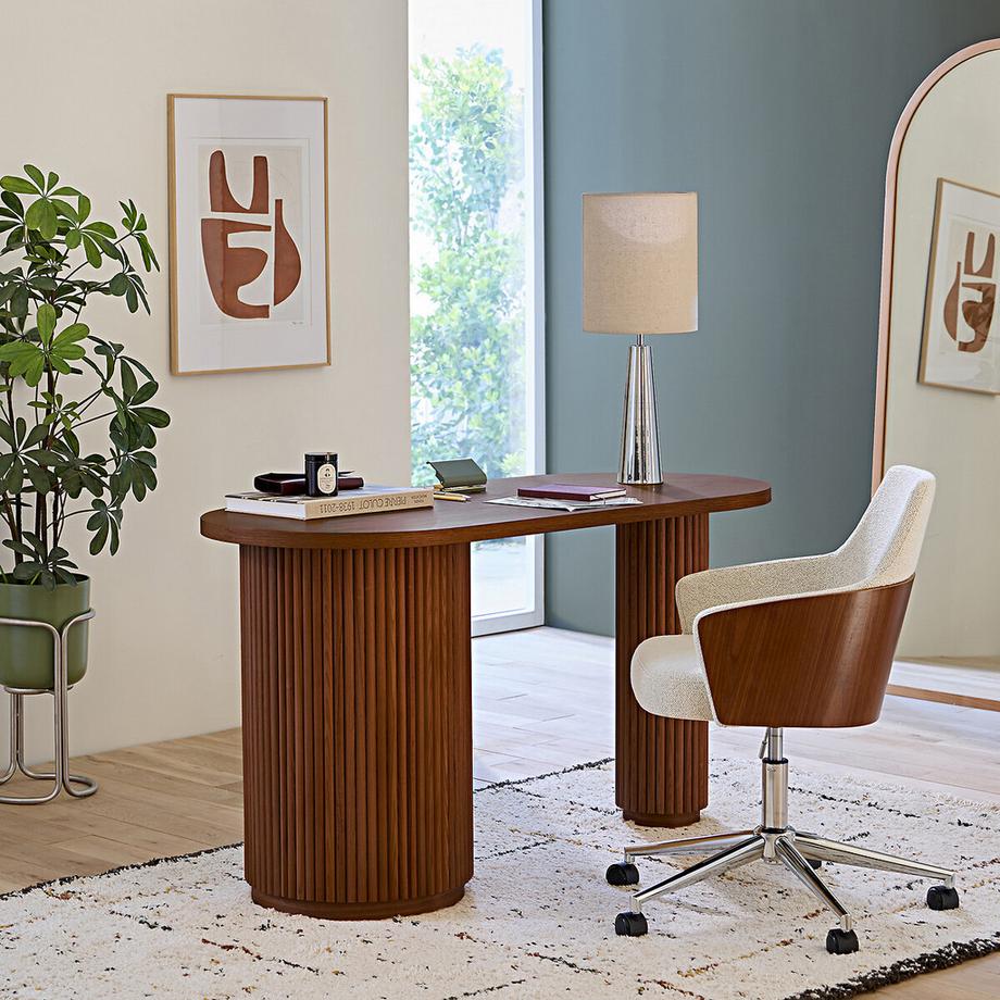 La Redoute Intérieurs Drehbarer Bürostuhl aus Bouclé-Stoff  