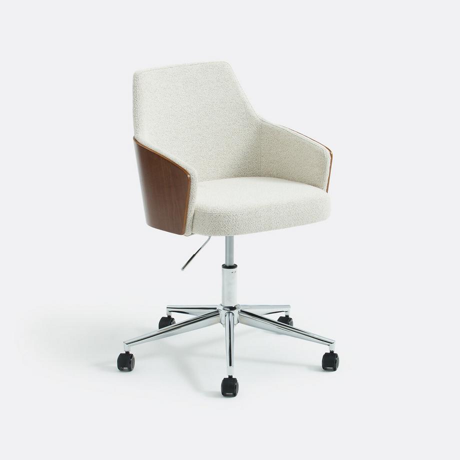 Drehbarer Bürostuhl aus Bouclé-Stoff