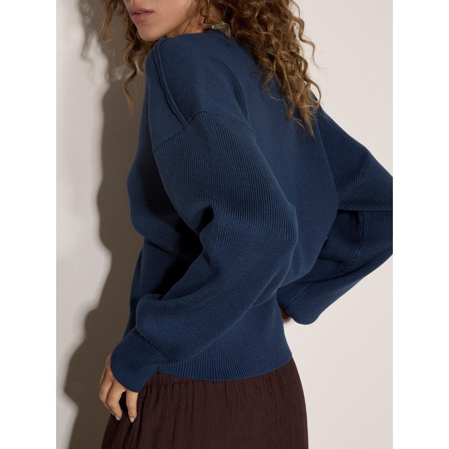 APRICOT Gerippte Strickjacke mit gehämmertem Knopf  