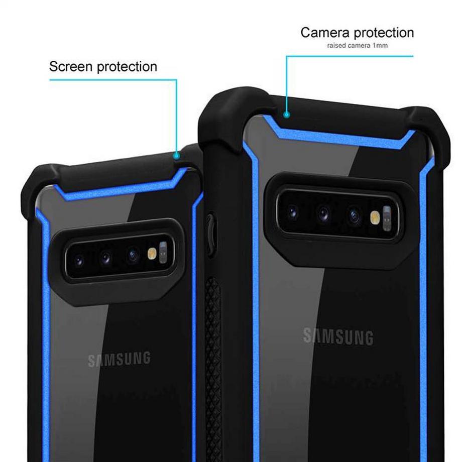 Cadorabo  Hülle für Samsung Galaxy S10 PLUS 2-in-1 TPU Silikon-Rand Glas-Rücken 