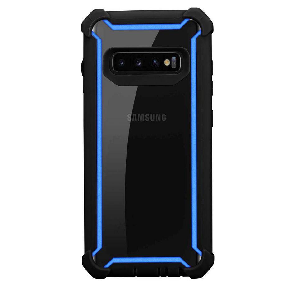 Cadorabo  Hülle für Samsung Galaxy S10 PLUS 2-in-1 TPU Silikon-Rand Glas-Rücken 