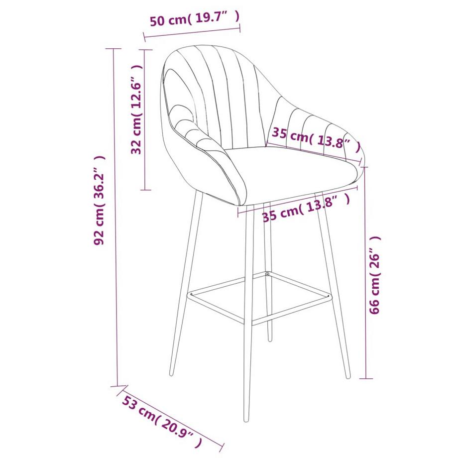 VidaXL Tabouret de bar cuir artificiel  