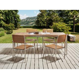 Beliani Table de salle à manger de jardin en Teck certifié FSC® Traditionnel VIAREGGIO  