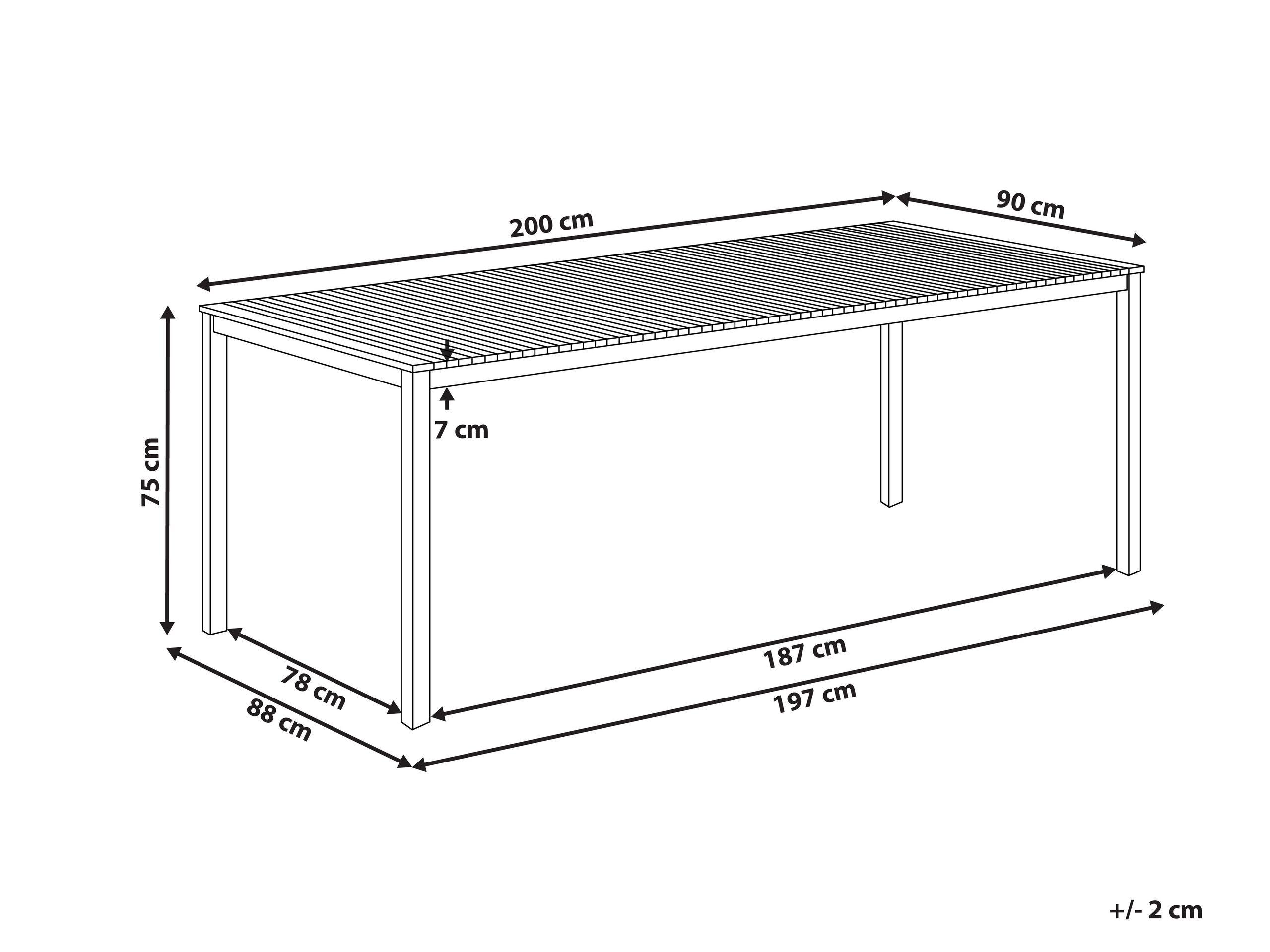 Beliani Table de salle à manger de jardin en Teck certifié FSC® Traditionnel VIAREGGIO  