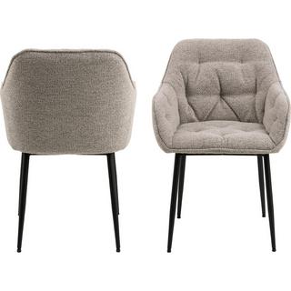 mutoni Chaise de salle à manger avec accoudoirs Shields beige (1 pièce)  