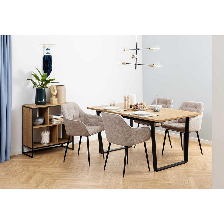 mutoni Sedia da pranzo con braccioli Shields beige (1 pezzo)  