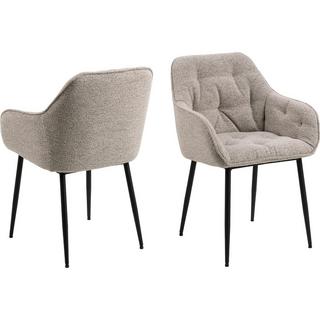 mutoni Chaise de salle à manger avec accoudoirs Shields beige (1 pièce)  