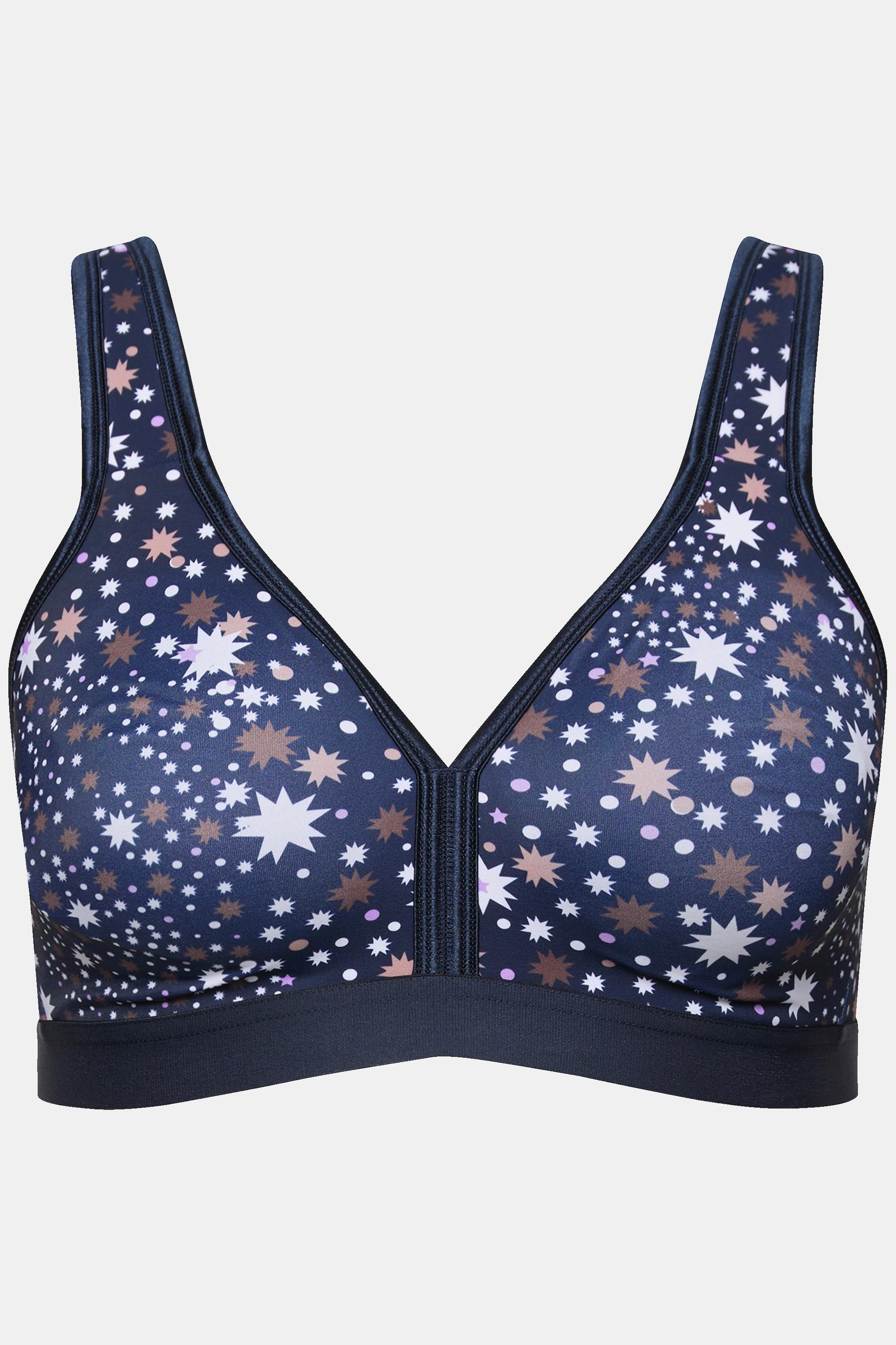 Ulla Popken  Reggiseno minimizer senza ferretto con stelle e coppa C-D 