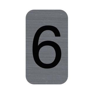 Exacompta Plaque adhésive imitation Aluminium Chiffre 6 2,5x4,4 cm  