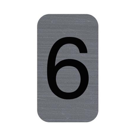 Exacompta Plaque adhésive imitation Aluminium Chiffre 6 2,5x4,4 cm  