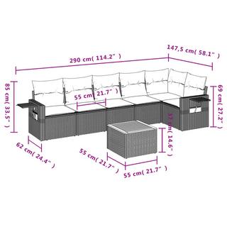 VidaXL set divano da giardino Polirattan  