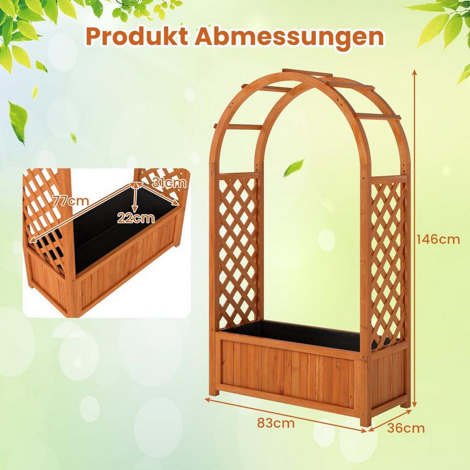 Northix Gartenpflanzgefäß mit Spalierdach  