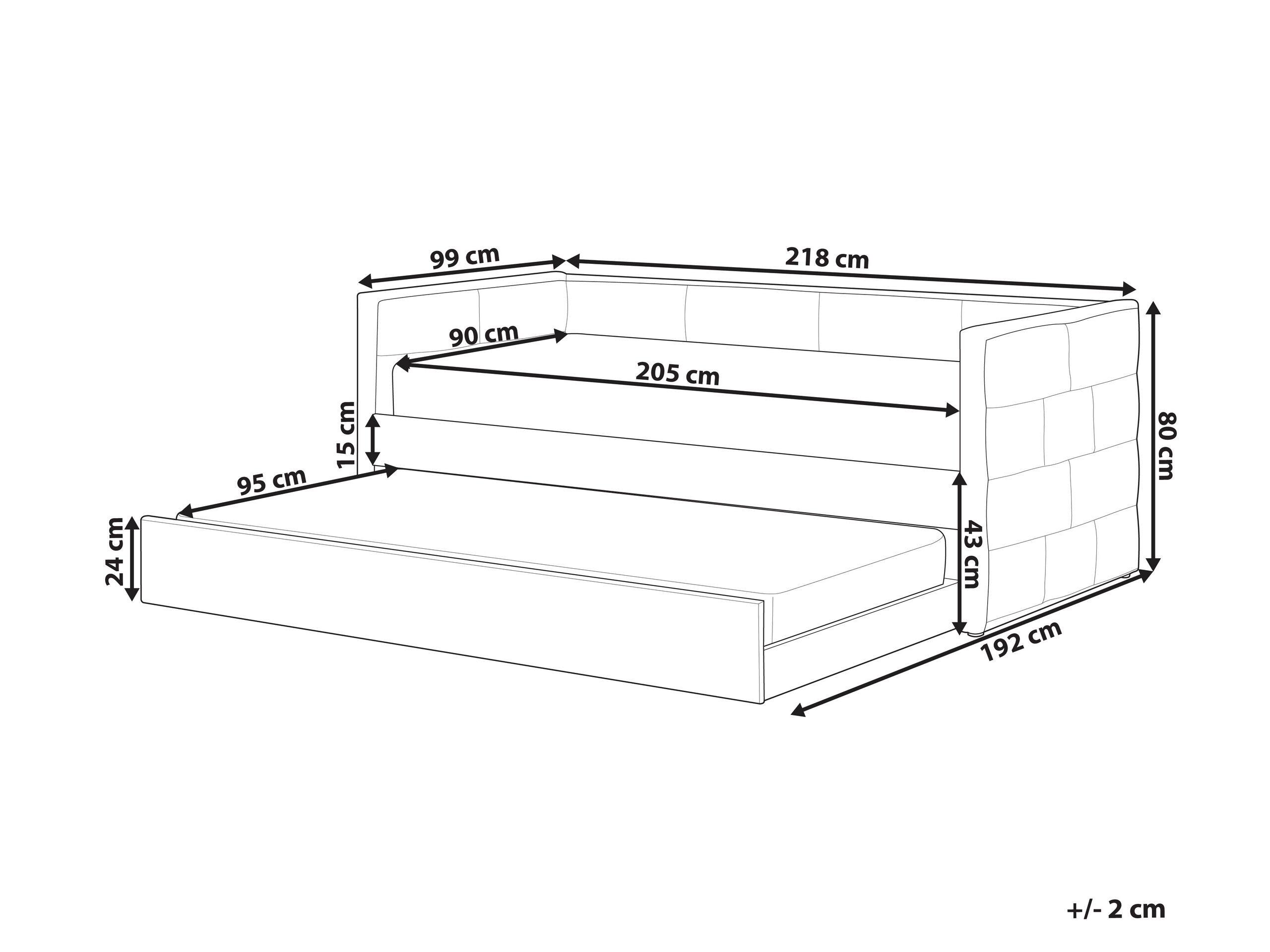 Beliani Letto con rete a doghe en Velluto Glamour CHAVONNE  