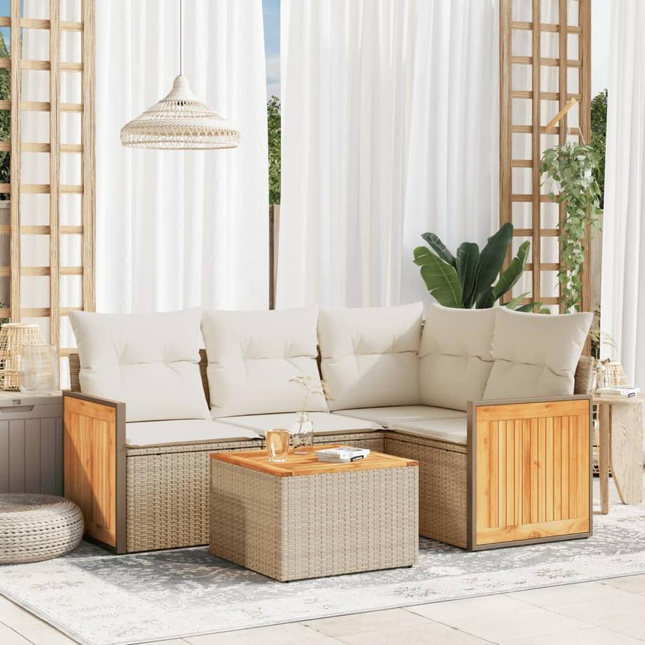 VidaXL set divano da giardino Polirattan  