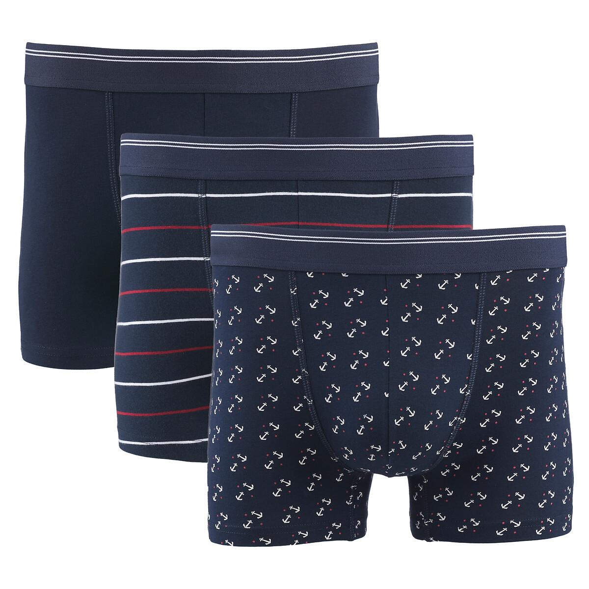 La Redoute Collections  Lot de 3 boxers 2 imprimés + 1 uni 