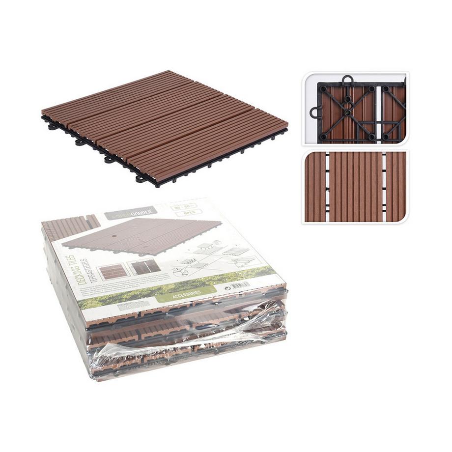 FS-STAR Terrassenfliese 6er Set braun  