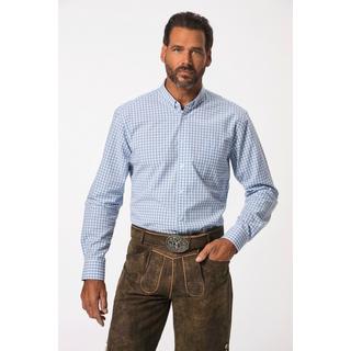 JP1880  Chemise à carreaux de tenue bavaroise traditionnelle. Manches longues et petit col à pointes boutonnées, coupe Modern Fit - jusqu'au 8 XL 