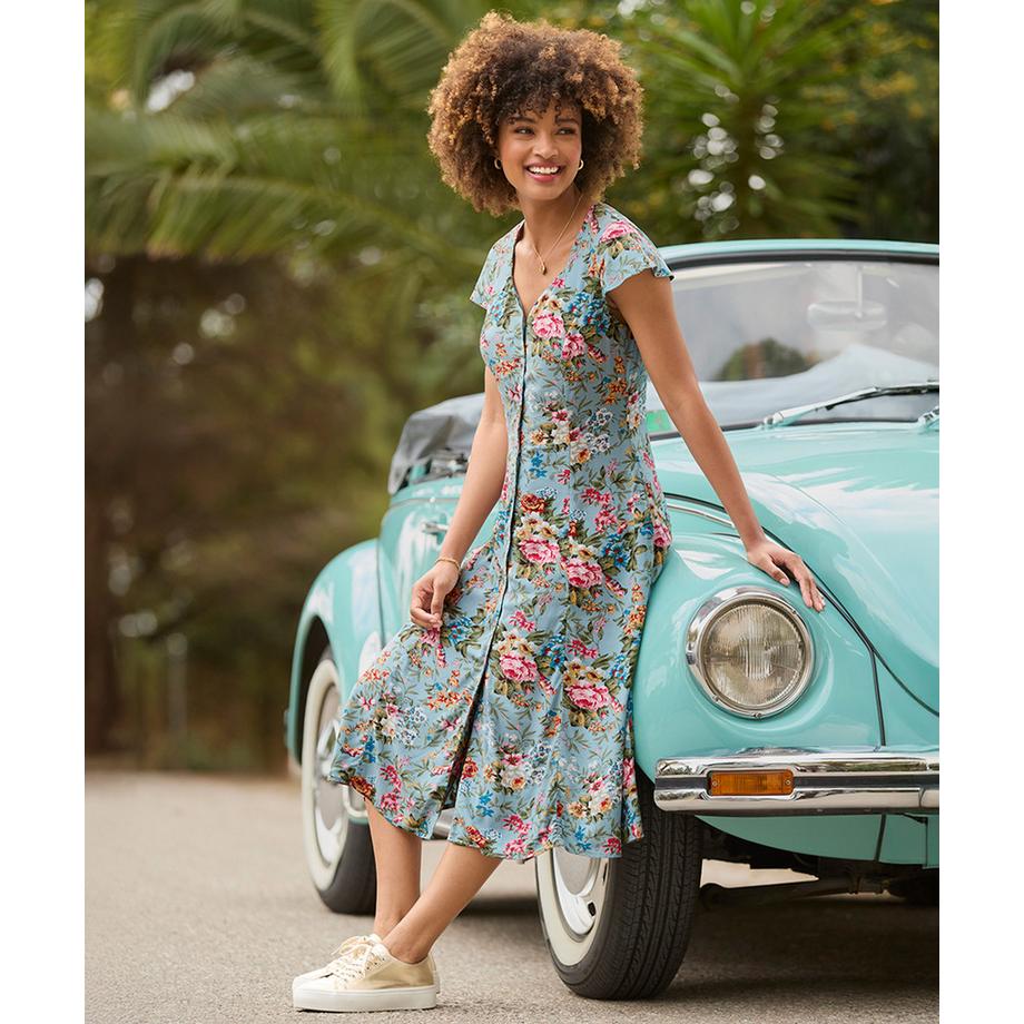 Joe Browns Abito al Ginocchio Floreale Scollo a V  