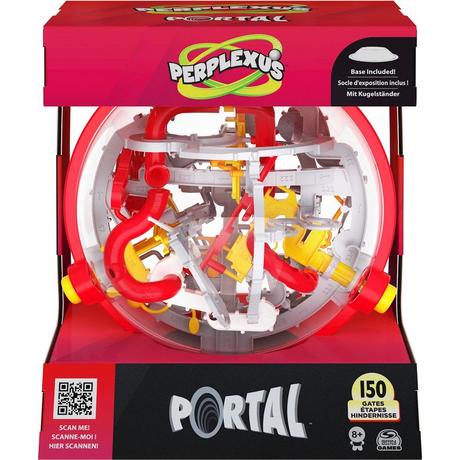Spin Master  Perplexus Portal, labirinto sferico in 3D, giocattolo tattile da viaggio per bambini, rompicapo con pallina e 150 ostacoli, per adulti e bambini dagli 8 anni in su 