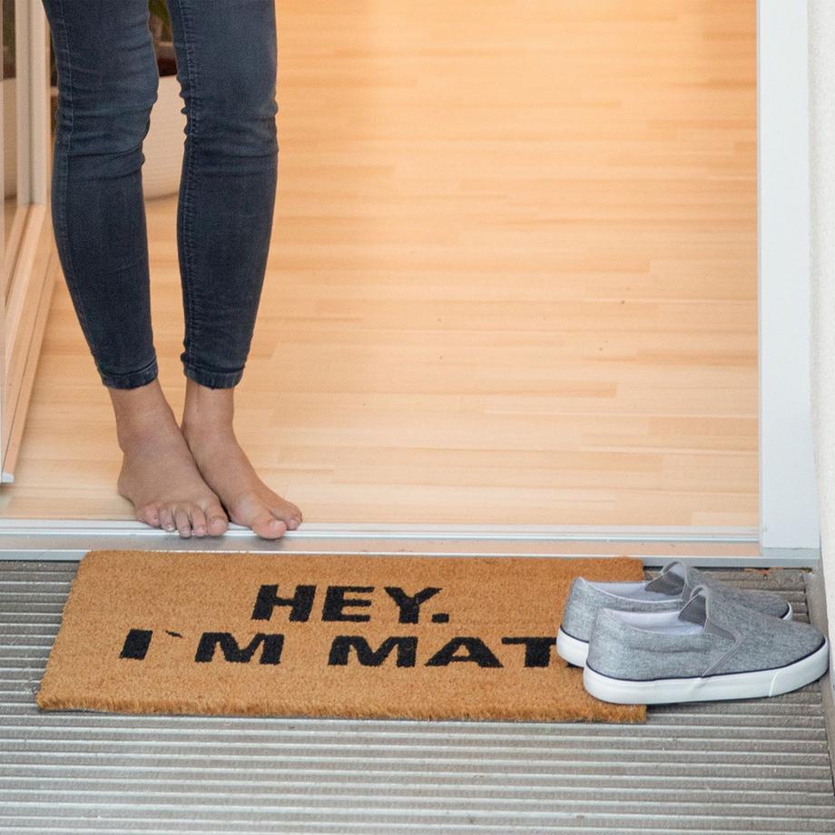 B2X Fußmatte aus Kokosfaser „Hey. I’m Food“  