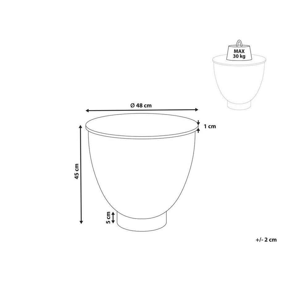Beliani Table d'appoint en Pierre frittée Moderne NADINE  