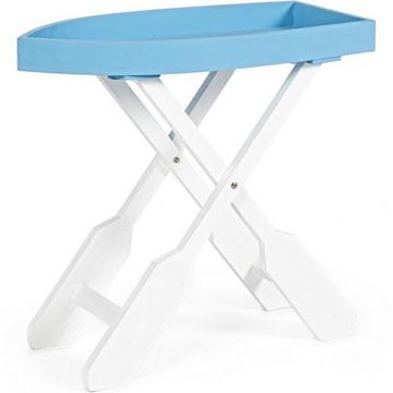 Table pliante Gozzo blanc-bleu clair M