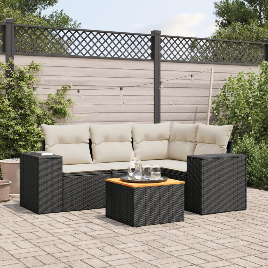 VidaXL set divano da giardino Polirattan  