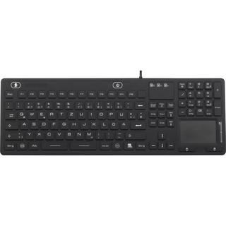 Renkforce  Tastiera Tedesco, QWERTZ  iM-IKB110-BK Nero A prova di schizzi, A prova di polvere, Superfice 