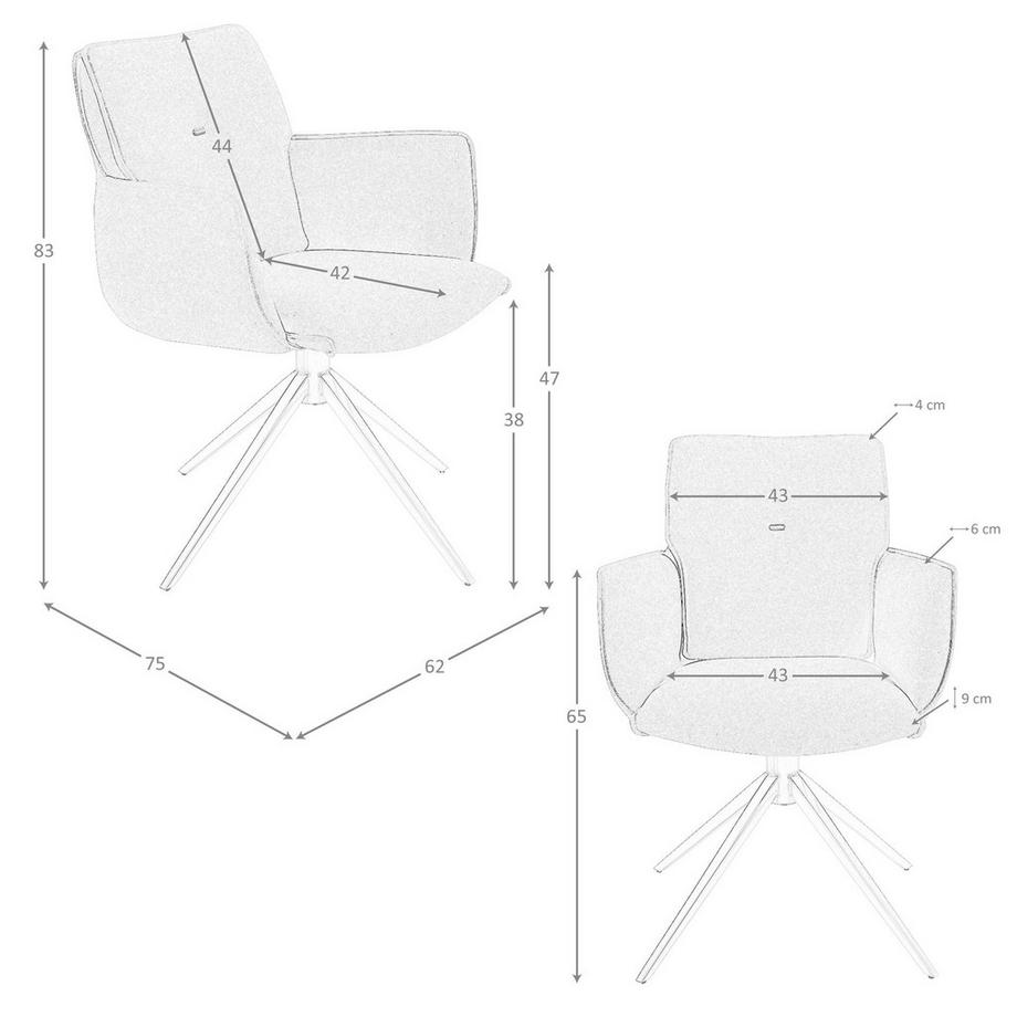 ANGEL CERDA Chaise pivotante en tissu  