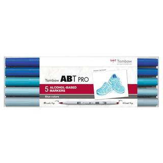 Tombow  Tombow ABT Pro marqueur 5 pièce(s) Pointe de ciseau à bois/brosse Bleu 