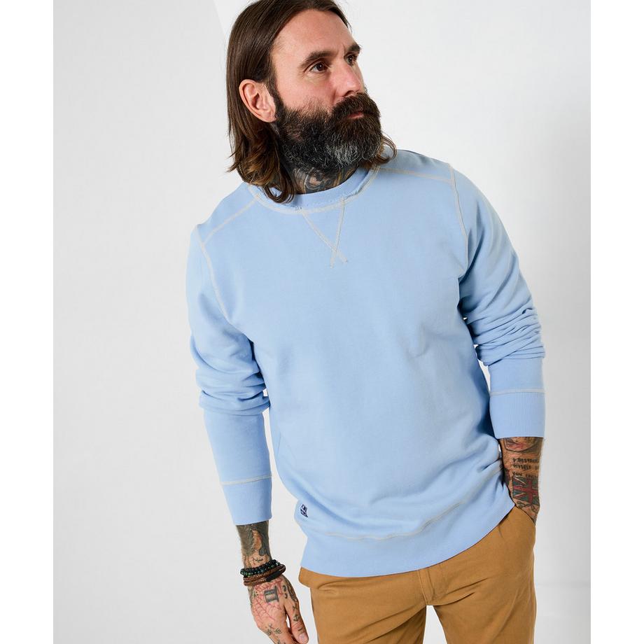 Oberteil mit Rundhalsausschnitt und offenen Kanten