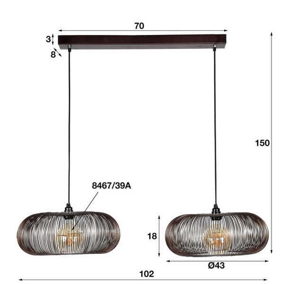 mutoni Hängelampe Twist rund 43 (2-tlg)  