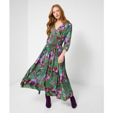 Boho-Maxikleid mit Vogelmuster