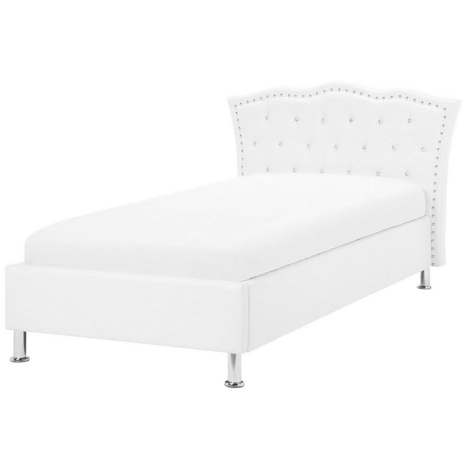 Beliani Lit avec coffre de rangement en Cuir PU Glamour METZ  