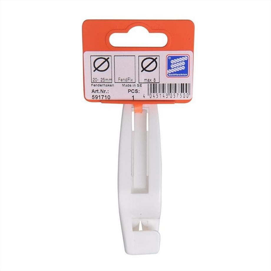 Pricenet  Kotflügelhaken. Kunststoff für Geländer 20-25mm. Weiß 