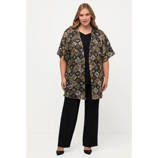 Ulla Popken  Giacca a kimono dal taglio oversize con paillettes a effetto metallico e mezze maniche 