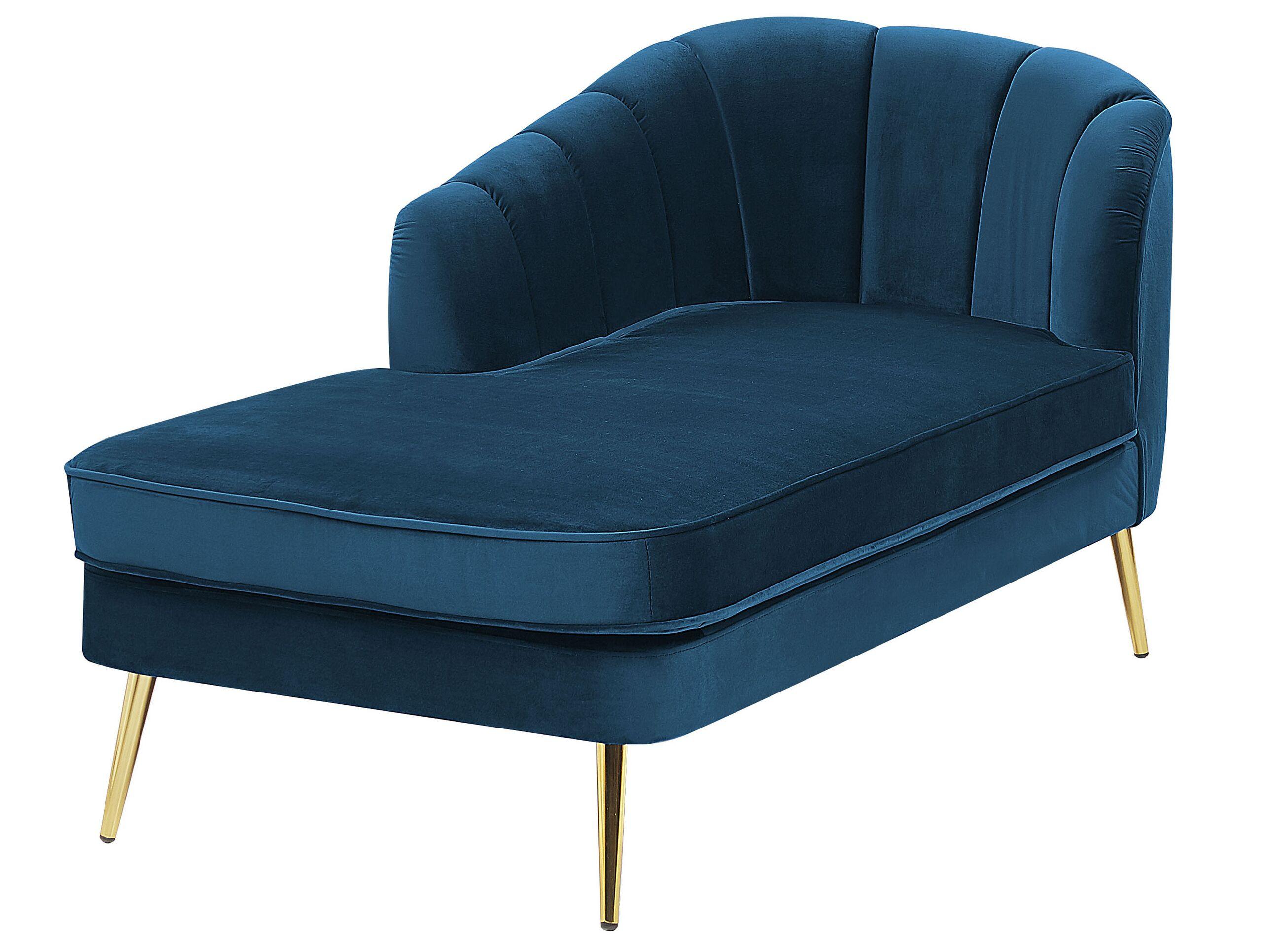 Beliani Chaise longue en Velours Traditionnel ALLIER  