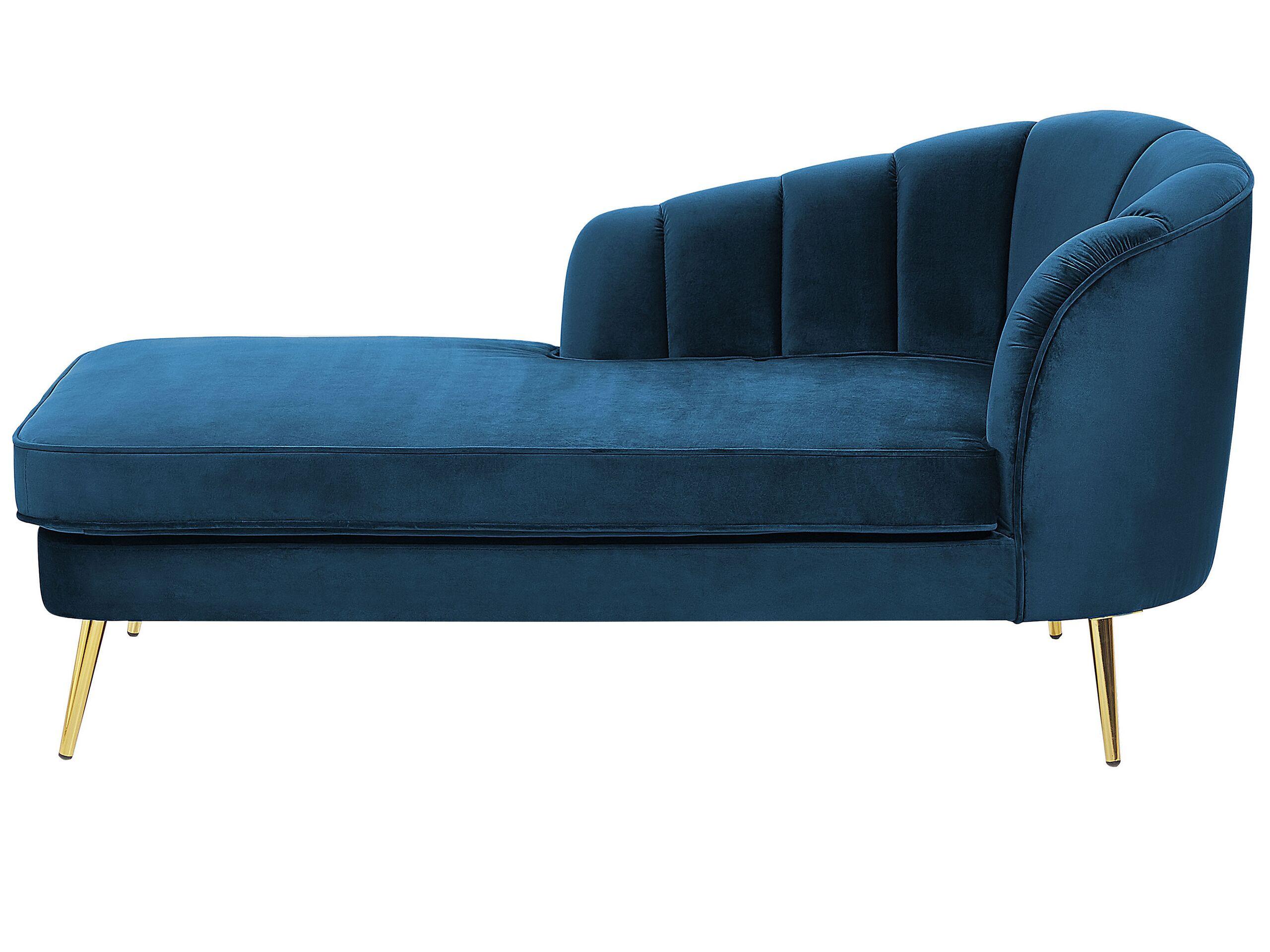 Beliani Chaise longue en Velours Traditionnel ALLIER  