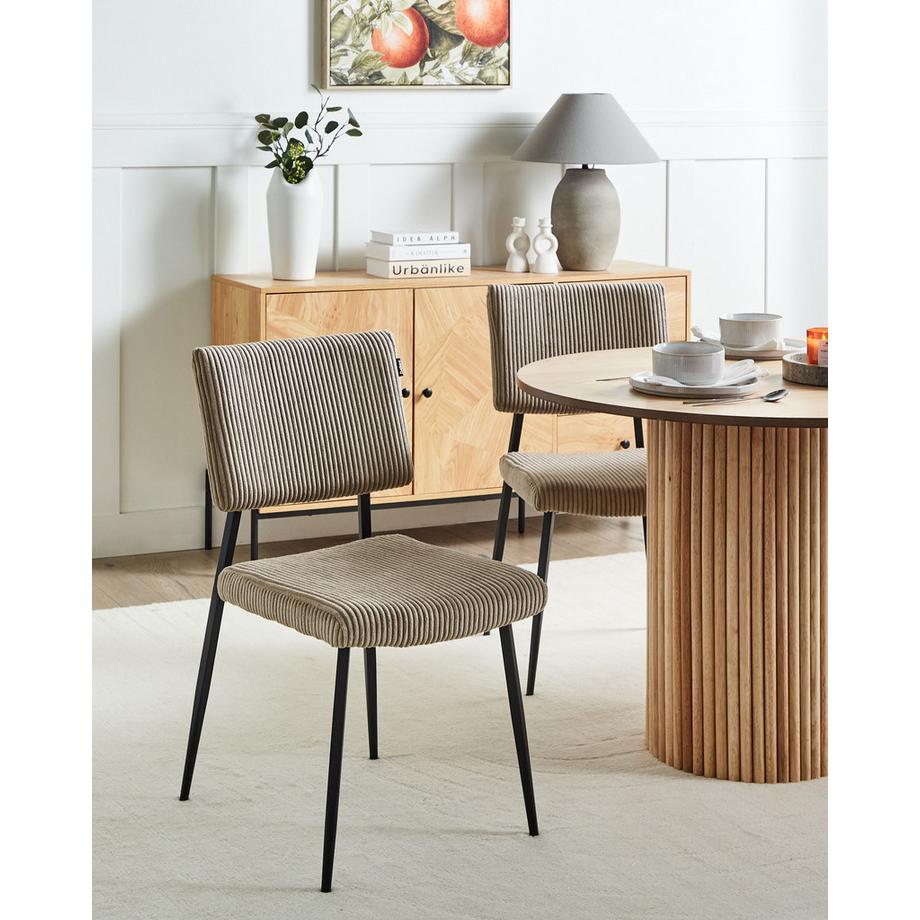 Beliani Esszimmerstuhl 2er Set aus Cord  STURGIS  