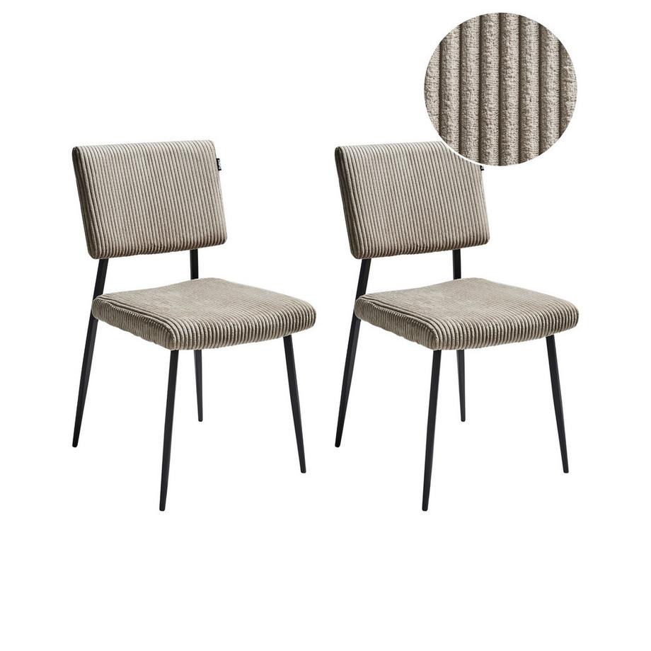 Lot de 2 chaises de salle à manger en Velours côtelé  STURGIS