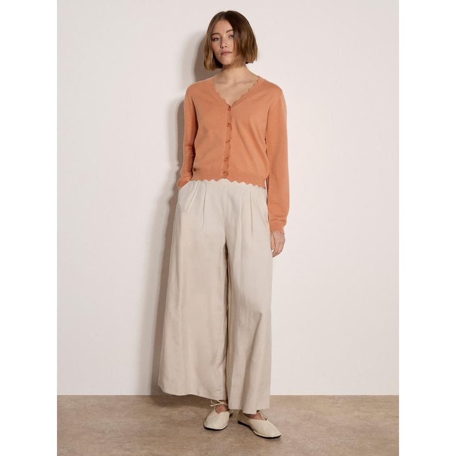 APRICOT Cardigan à ourlet festonné  