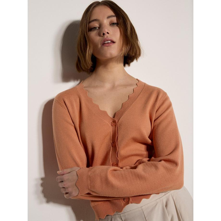 APRICOT Cardigan à ourlet festonné  