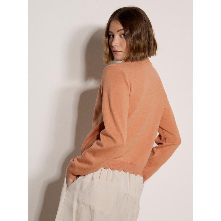 APRICOT Cardigan à ourlet festonné  