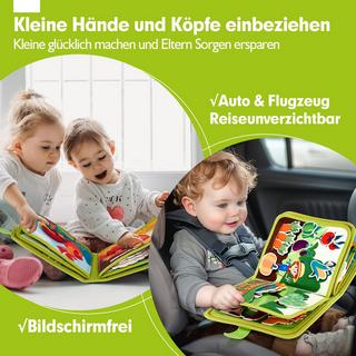 Activity-board  Quiet Book mit Bauernhof-Thema, 20 in 1 Busy Board aus weichem Filz Buch für frühe Bildung, Feinmotorik, sensorische Fähigkeiten 