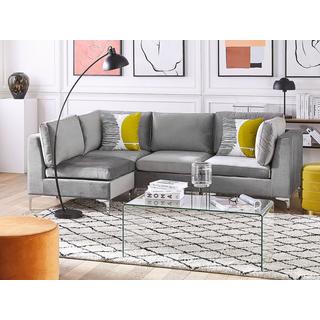 Beliani Ecksofa aus Samtstoff Modern EVJA  