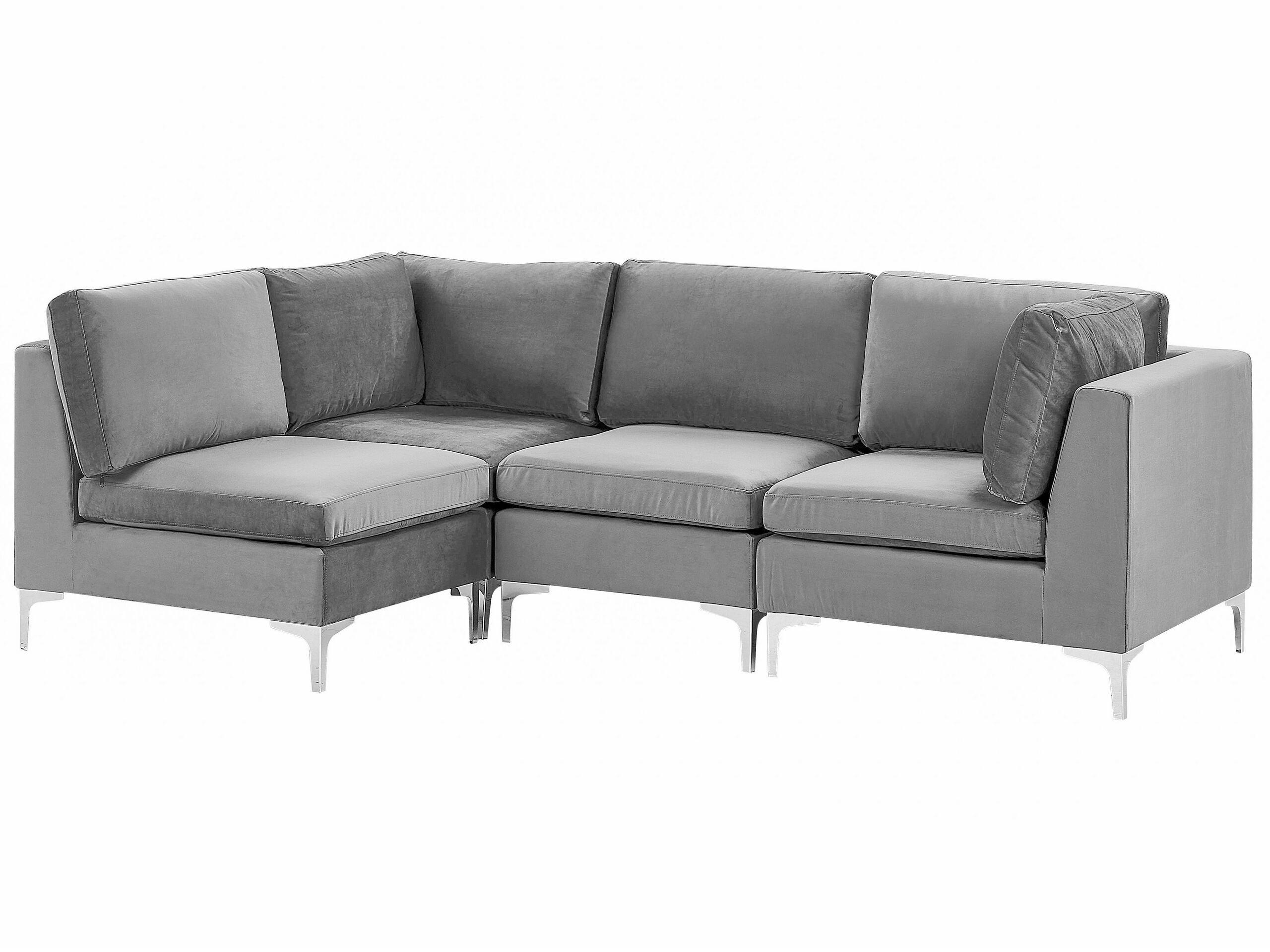 Beliani Ecksofa aus Samtstoff Modern EVJA  