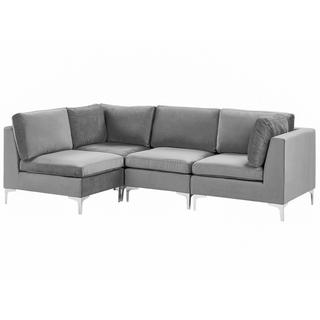 Beliani Ecksofa aus Samtstoff Modern EVJA  