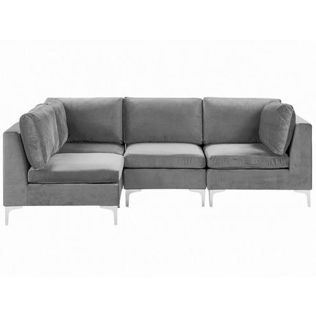 Beliani Ecksofa aus Samtstoff Modern EVJA  