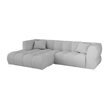 Canapé d'angle gauche en velours côtelé gris clair NAEMIA de Maison Céphy