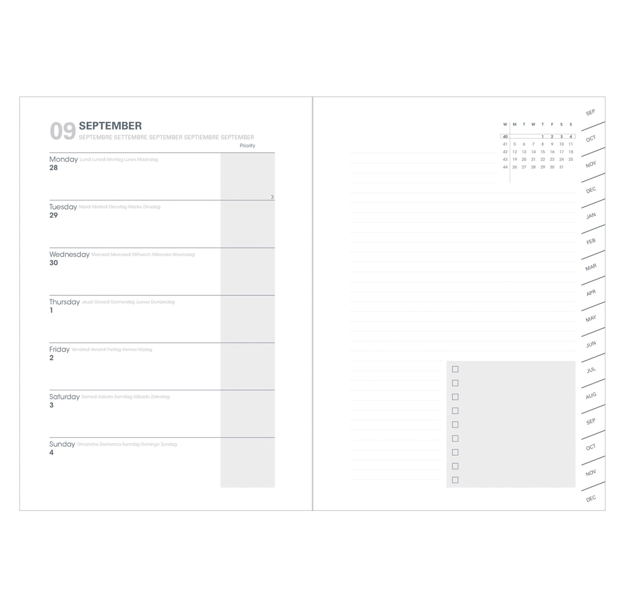 QUO-VADIS Agendas année scolaire - PLAN NOTE 15X21 - Semainier - 15x21cm - Billy - Année 2022-2023  